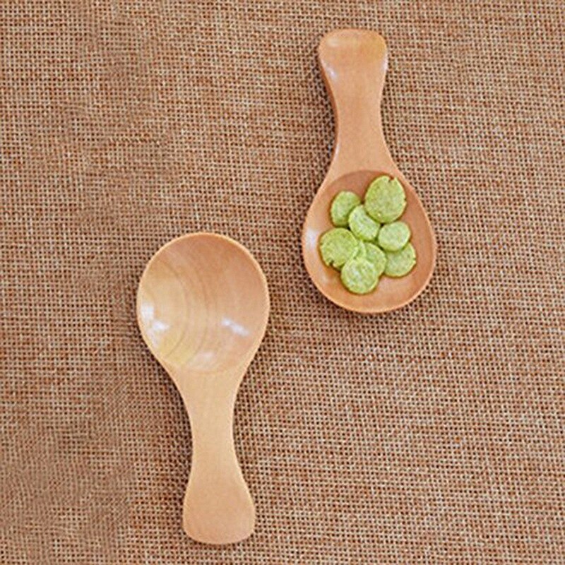 Cuchara para la sal pequeña de madera de 8 Uds., cuchara para condimentos de madera maciza, cuchara para condimentos de miel hecha a mano, azúcar, café, té, mermelada, mostaza, helado