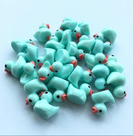 5Pcs Leuke Miniatuur Beeldje Ornamenten Voor Thuis Gele Eendjes Beeldje Miniatuur Voor Fairy Tuin Home Decoratie Accessoires: Blauw