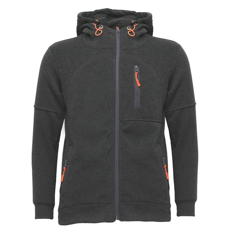 Mænd løbejakke jogging sport sportstøj træning fitness motion gym jakke sportstøj efterår vinter langærmet jakke: Mørkegrå / Xxxl