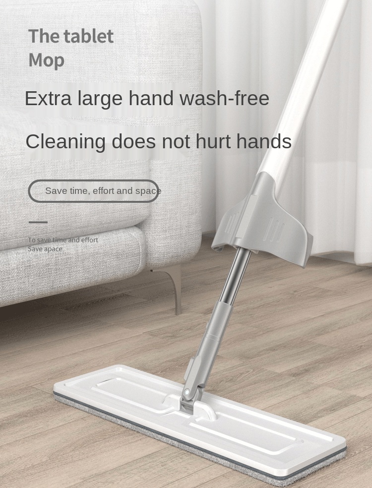 Balai serpillière plat pour le nettoyage des sols, avec 2 pièces en tissu microfibre, deux tailles, modèle