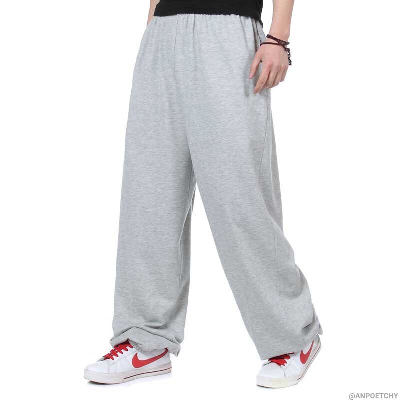Danse Hip Hop pantalons de survêtement Harem hommes Joggers pantalon coton ample Baggy pantalons de survêtement Streetwear pantalon jambe large hommes vêtements: 013 Gray / XL