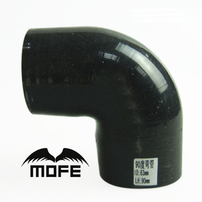 MOFE Zwart 63mm 90 Graden Elleboog Siliconen Rubber Joiner Bocht 2.5 inch siliconen intercooler koelvloeistof slang