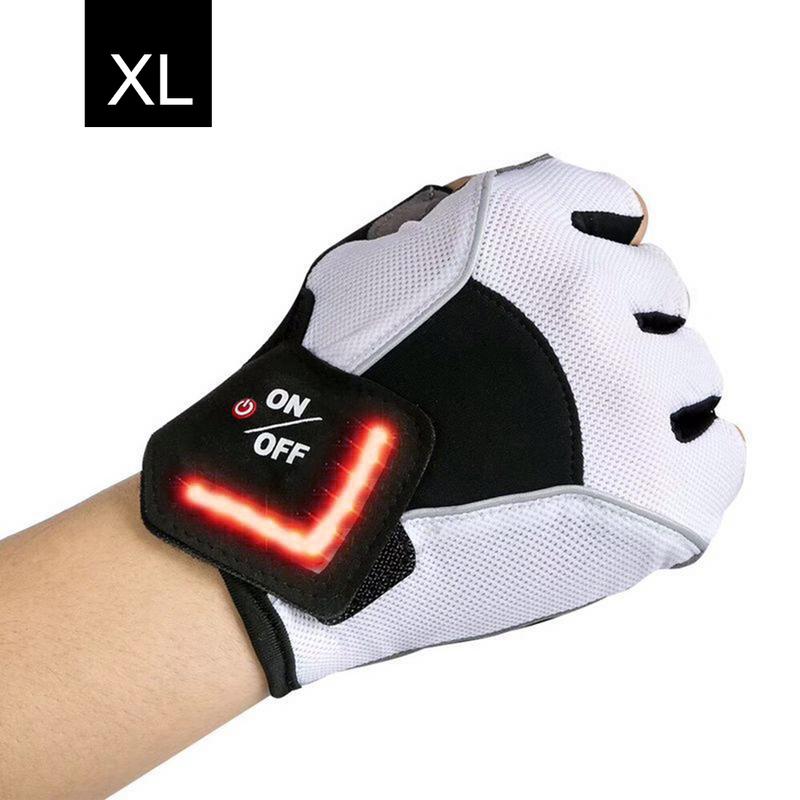 draussen Radfahren LED Blinker Handschuhe Mountainbike Kurze Finger Handschuhe Halb Finger Handschuhe