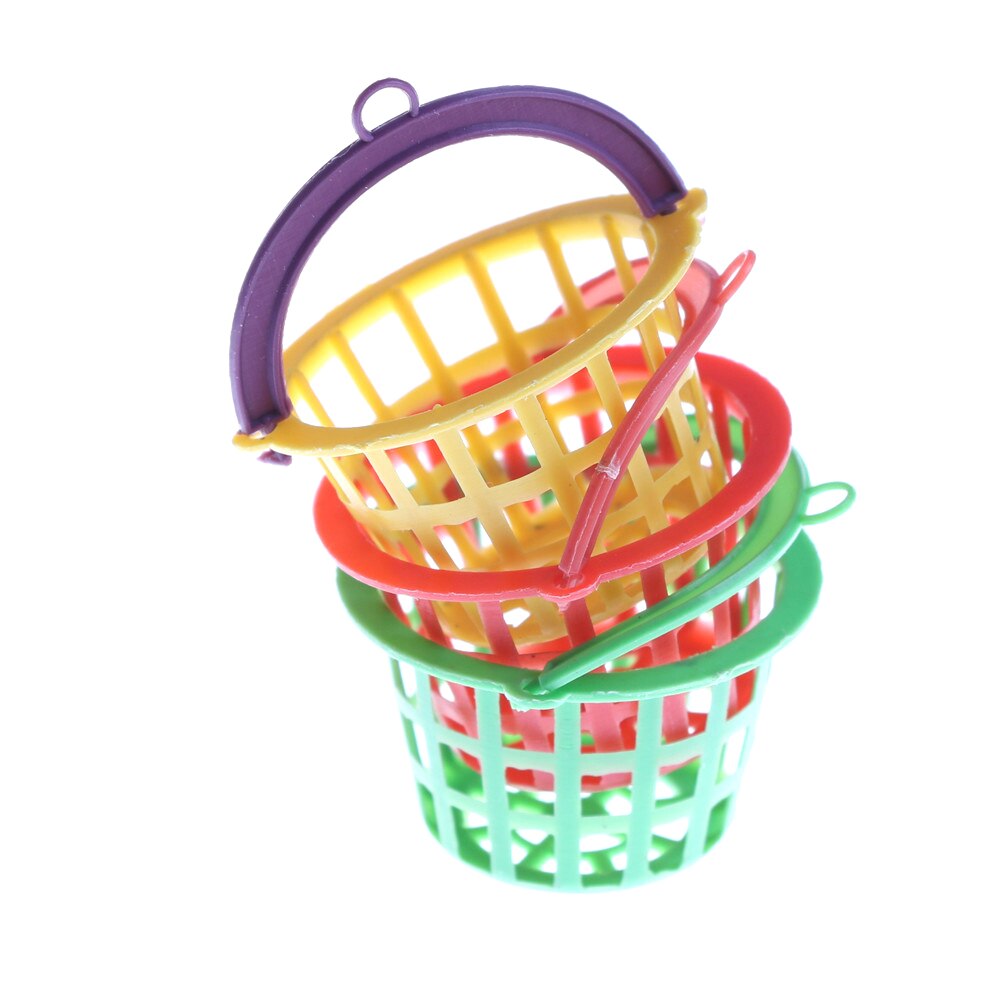 3 Pcs Toy Accessories Color Random 3PCS 4.2cm Plastic Trash Cans Basket 1:12 Dollhouse Miniature Model