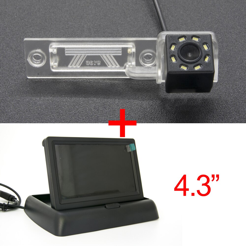 For Volkswagen VW T5 Transporter/Caravelle/Multivan 2003 8LED Car Rear View Camera 4.3" 5" Parking Monitor Reverse Wireless: Camera 4.3 inch fold