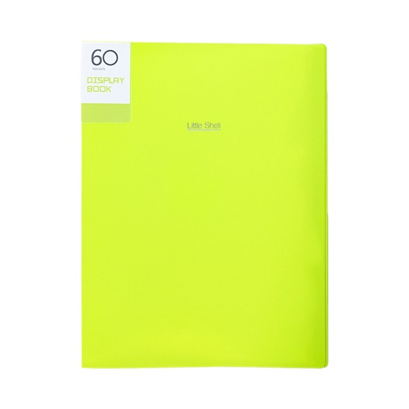 A4 Display Book 20/30/40/60 Pages Transparent Insert File Folder Document Bag N7MA: Green 60 Page