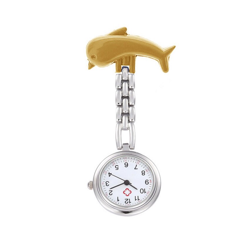 Neue Kommen frauen Delfine Quarz Krankenschwestern Uhr Legierung Taschenuhr Smiley Krankenschwester Tabelle Uhren ~ LXH