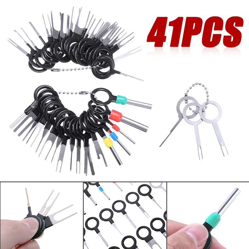 41pcs Car Terminal Removal Kit Electrical Wiring Crimp Connector Pin Extractor Puller Terminal Repair Tools
