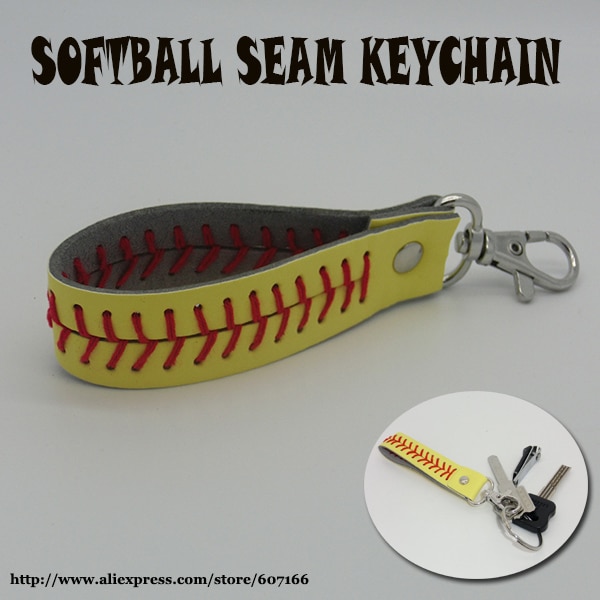 softball seamed leer Sport sleutelhangers