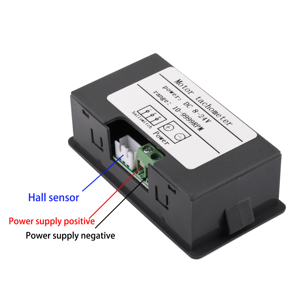DC8-24V Digitaler Drehzahlmesser 0,56'' 4 Bits LED Halle Näherungsschalter Sensor NPN 12V 24V Tachomete setzt Geschwindigkeitsmesser 10-9999RPM