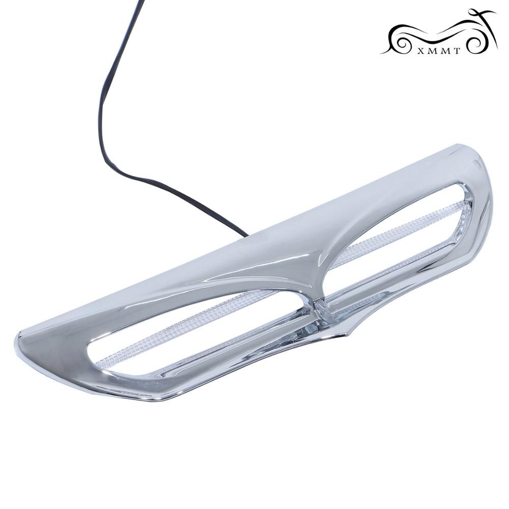 Chrome Motorcycle LED Lighted Fairing Intake Trim Vent Accent Case for Harley Touring Electra Street Glide