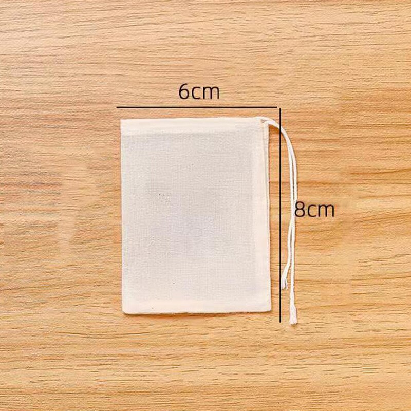 Baumwolle Blick Tee Taschen 50 stücke Leeren Tasche Schnur Tasche Wiederverwendbare würzen Beutel Filter Te für Küche Bequemlichkeit Zubehör Spielereien: 6x8cm