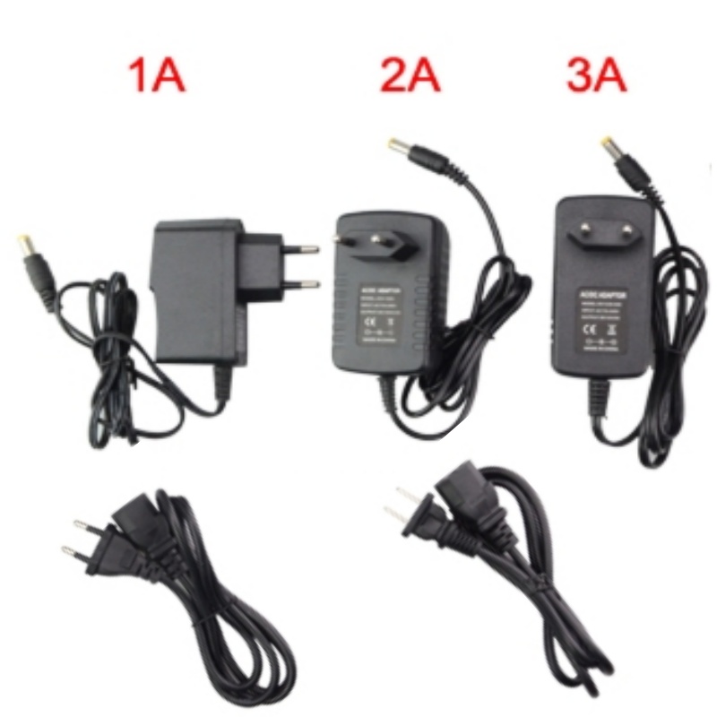 DC 12 V 1A 2A 3A Voeding AC100-240V Converter Adapter DC12V EU/US Plug 5.5mm x 2.1-2.5mm Verlichting Transformator Driver