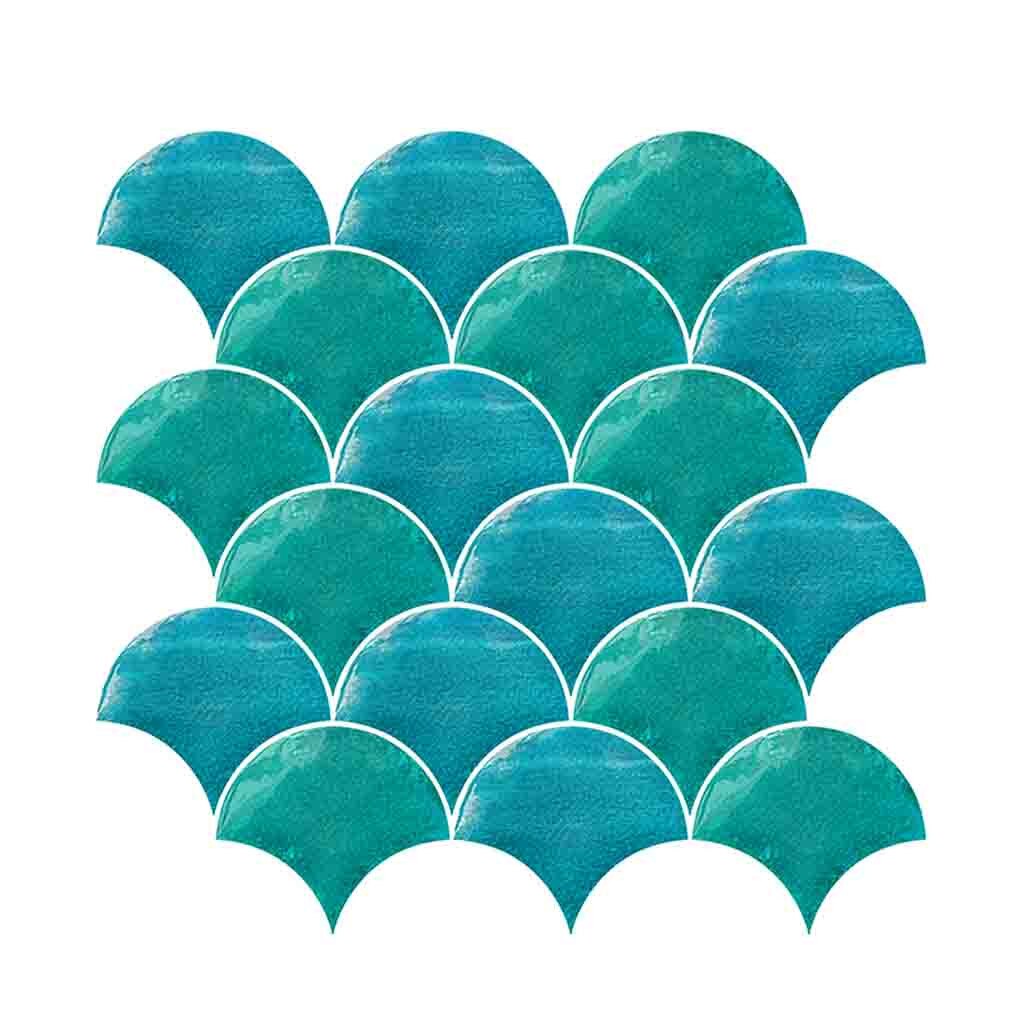 Fish scale shape wall tile art wallpaper DIY kitchen bathroom living room decoration Художественная настенная наклейка#B
