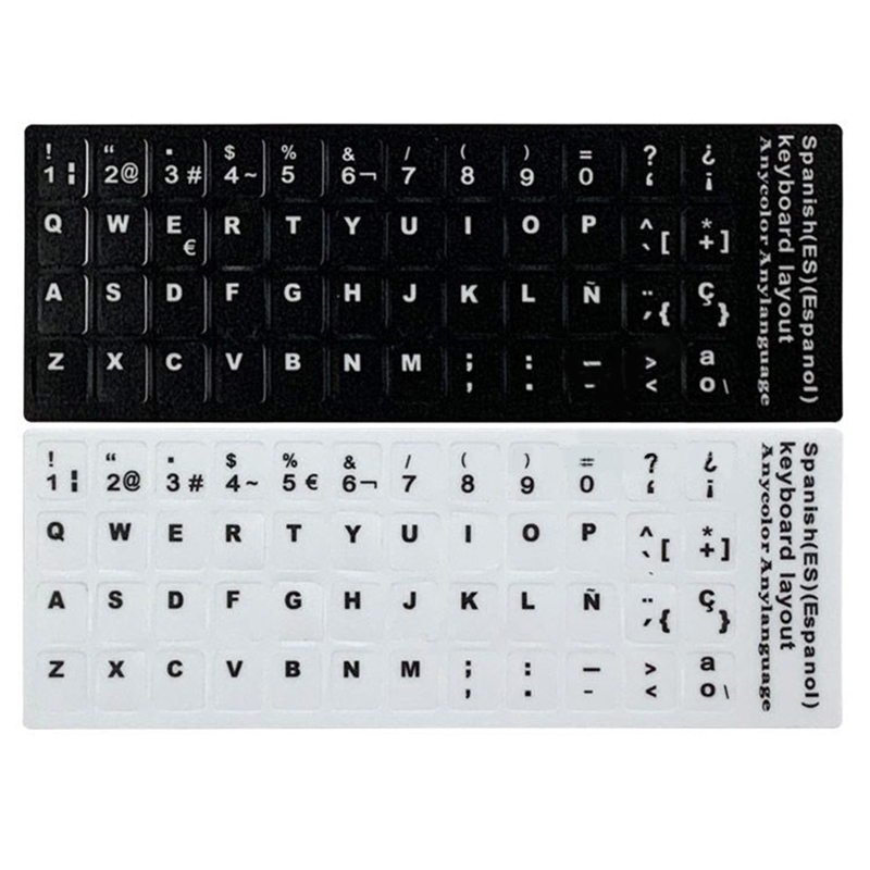 Computer Keyboard Sticker Spanish Language Keypad Decals Keyboard Cover PVC Protective Film for PC Laptops