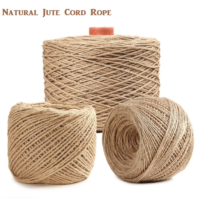 Natural Jute Twisted Rope Decorative projects Braided round cord Rope packing photo Textile Drawstring Arts Crafts Sewing