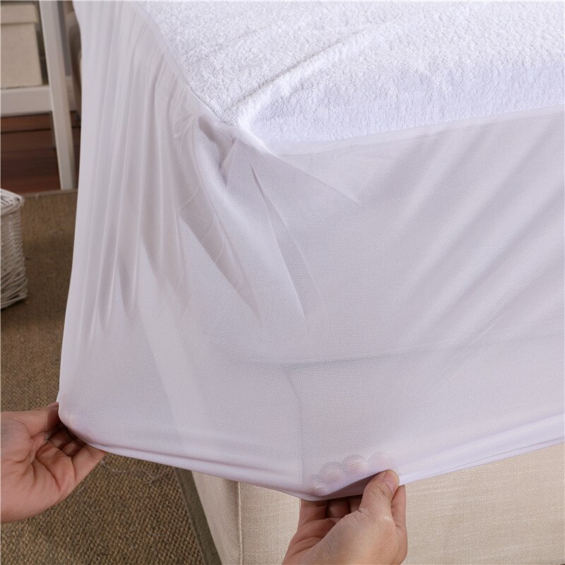 Iroyal 100 x 200cm katoenen badstof matrasbeschermer anti-mijt waterdichte lakens bedwants matrasbeschermer hoes