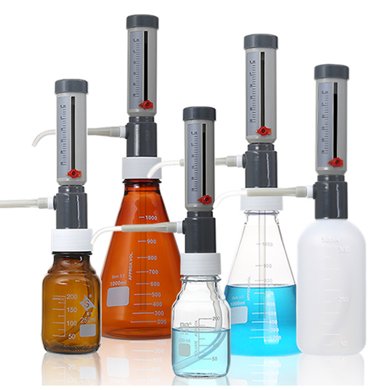 Laborflaschenspender, wirtschaftlicher halbautomatischer Flüssigkeitsspender, Hülse, Typ 0–25 ml, verstellbarer Flüssigkeitsadapter ohne Flasche