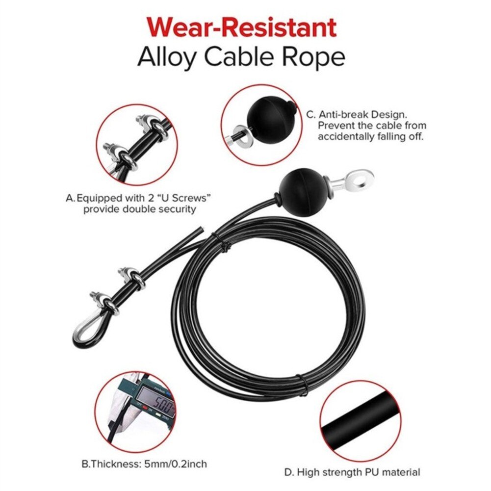 4M Adjustable Gym Cable Wire Rope Heavy Duty Steel Replacement Parts For Home Gym Fitness Cable Pulley Household Accessories