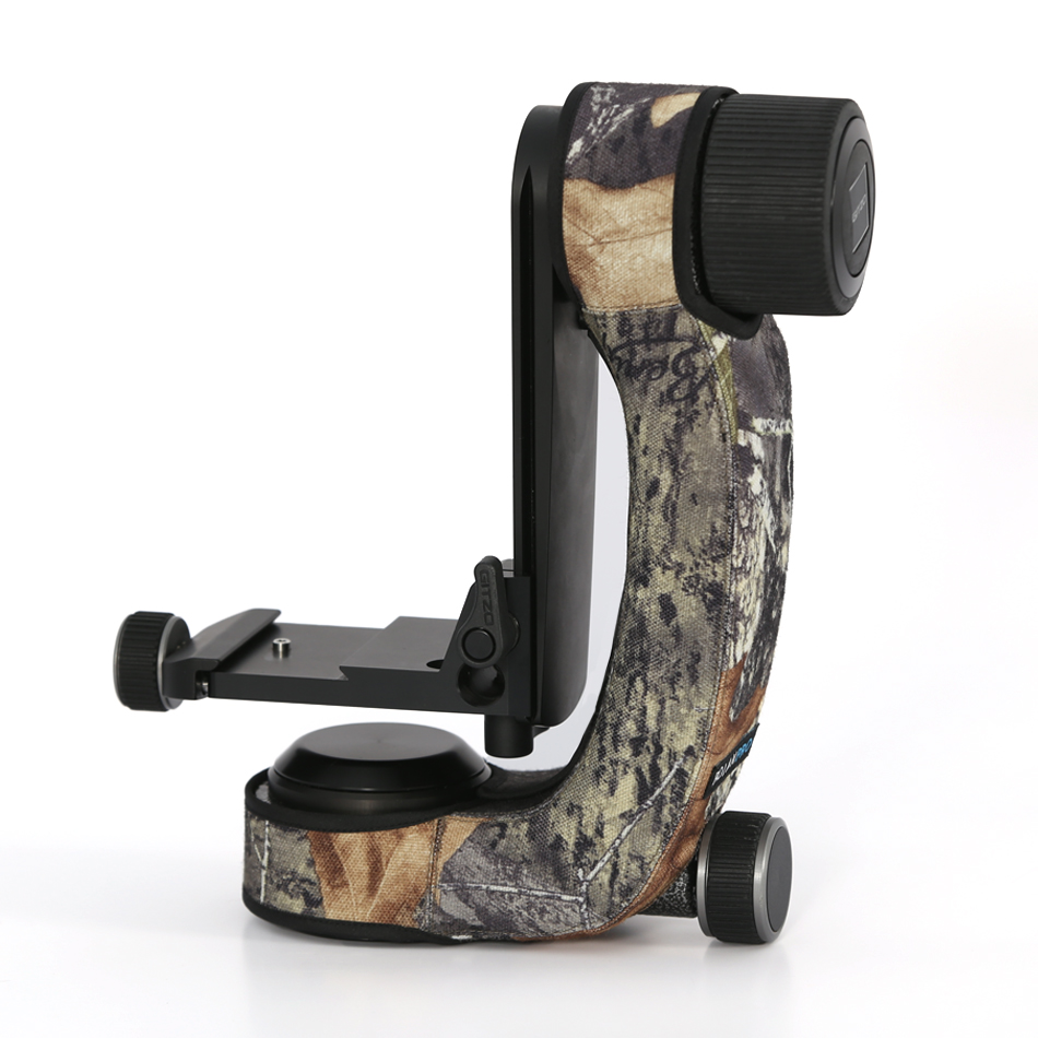 ROLANPRO osobowość głowica statywu z długimi rękawami moro/etui robić Gitzo GHFG1 głowica Gimbal teleobiektyw ptak strzelanie fotografia Obudowa: ciemny brązowy