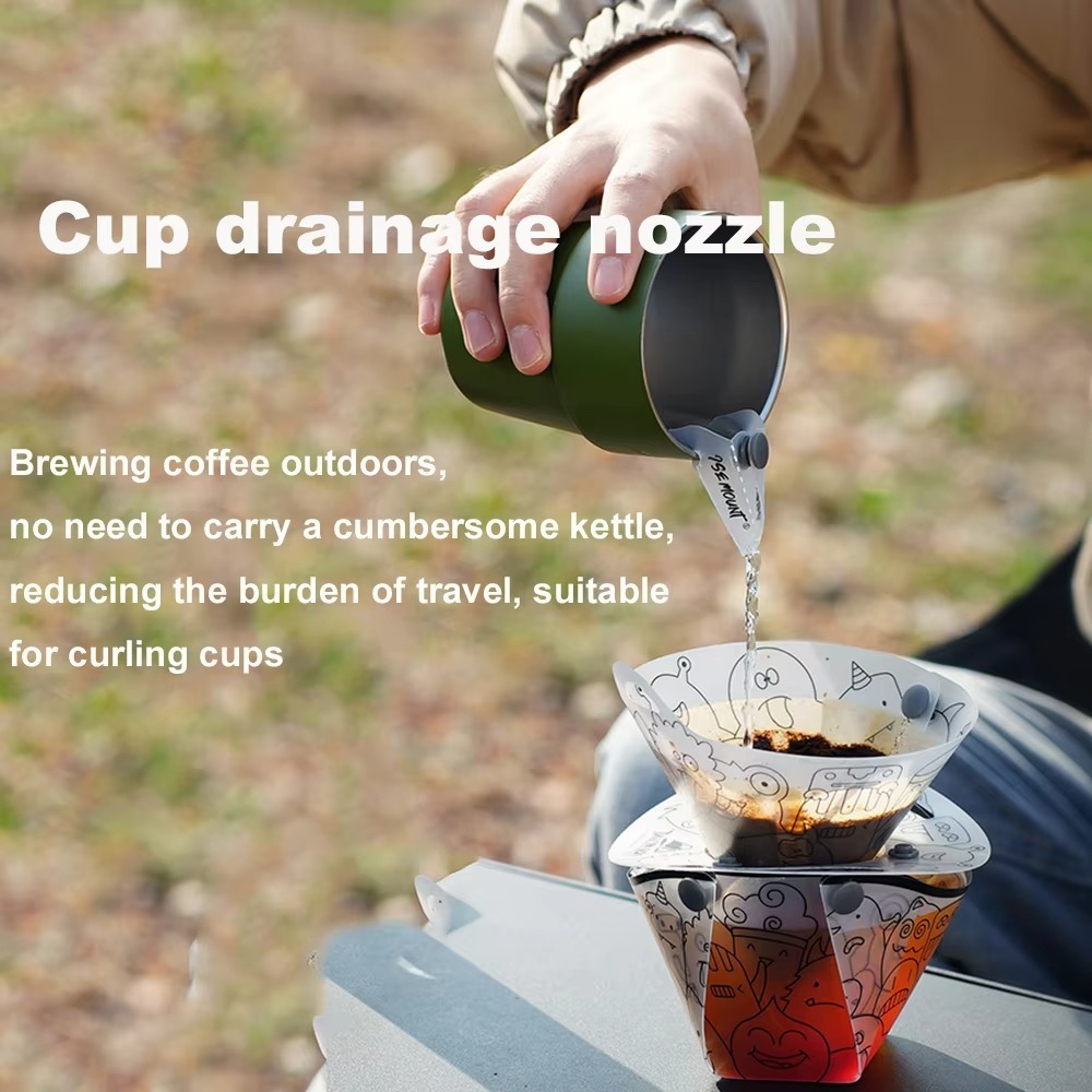 Lichtgewicht draagbare outdoor campingkom afvoeruitloop PP Veelzijdige handdruppelkoffiegidsmondstuk Campinggereedschap met verlengde mond