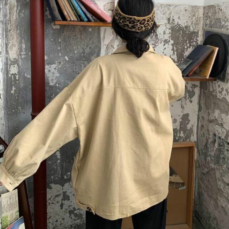 Retro Single-Breasted Collar Loose Shirt