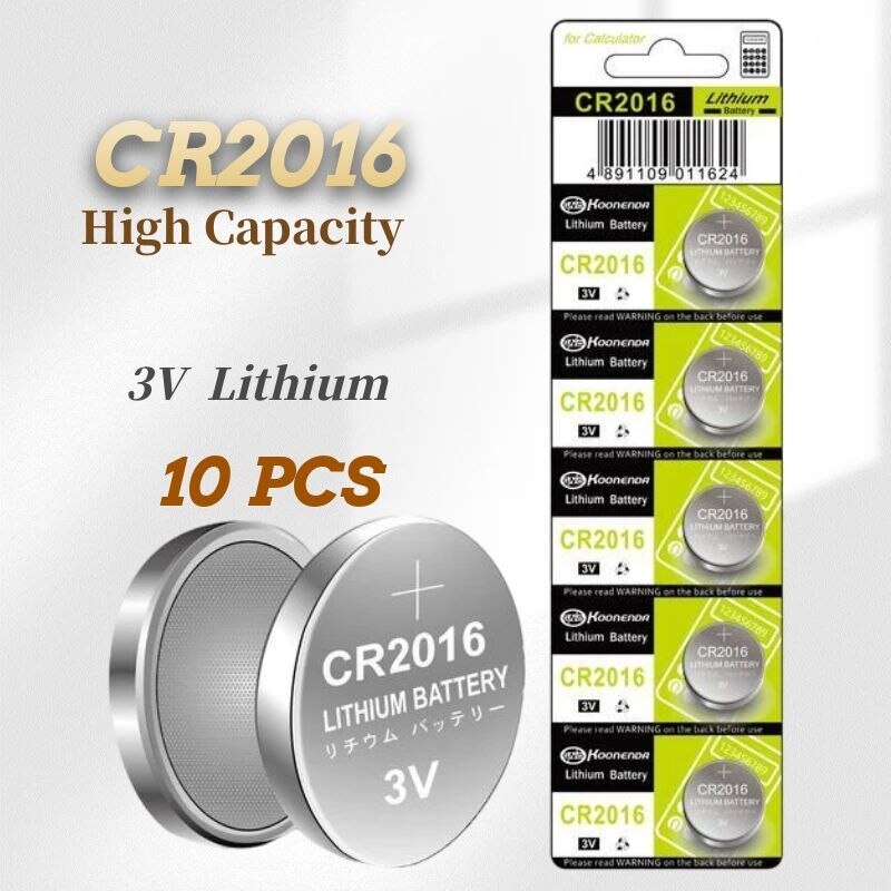 10Pcs 3V CR2016 Button Batteries LM2016 BR2016 DL2016 Cell Coin Lithium Battery For Watch Electronic Toy Calculators: Default Title