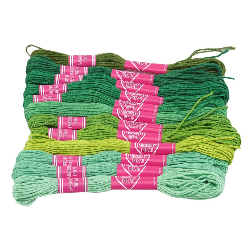 Embroidery Thread Cross Stitch thread The Unique Style Stitch Cotton Floss Sewing Skeins Craft Different Gradient Color: green