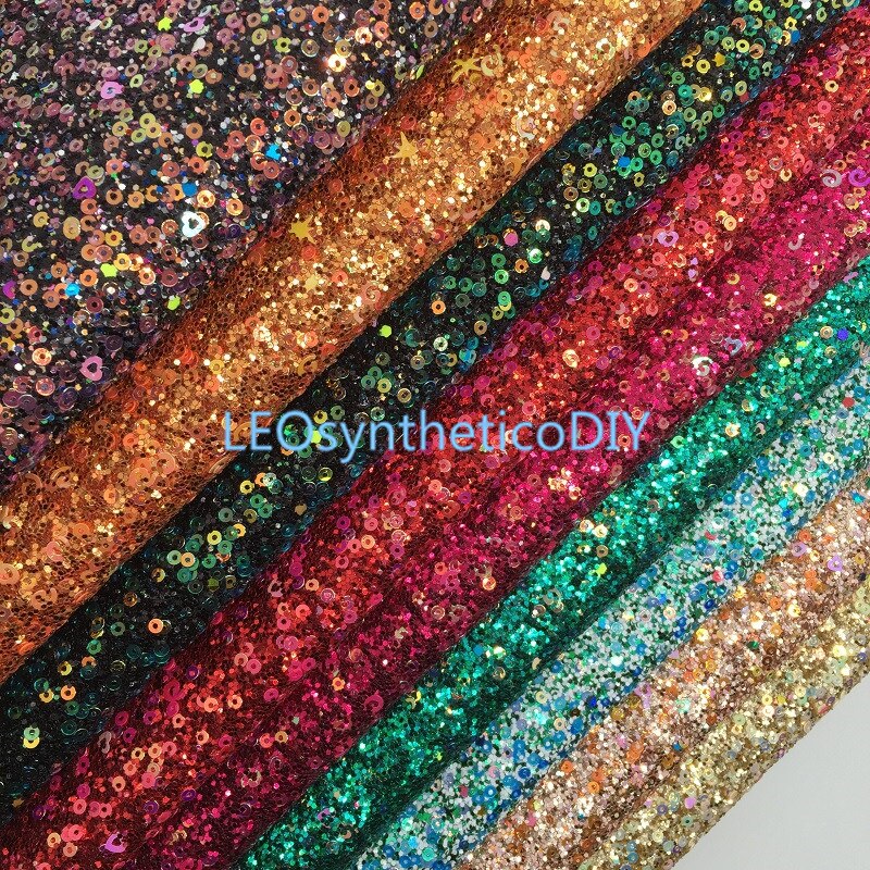 Tissu à paillettes 21x29cm, cuir épais à paillettes pour faire des nœuds, 1 pièce, 4S10