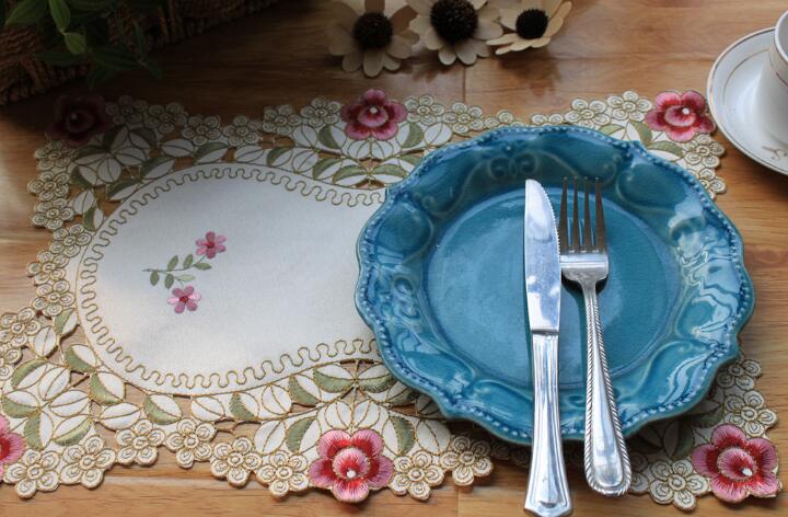 Luxus spitze stickerei tabelle ort matt tuch kaffee Pad tasse Weihnachten Tee Untersetzer gericht tischset trinken deckchen esszimmer becher küche