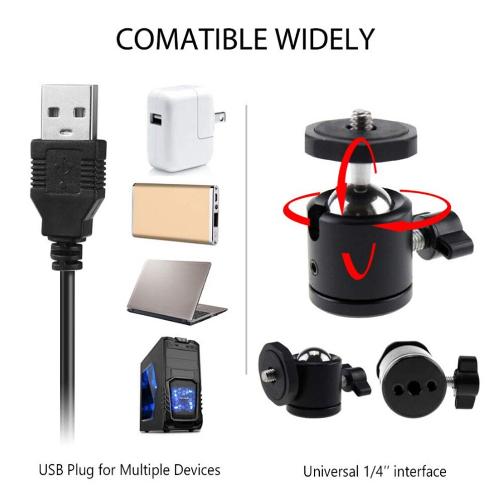 3 in 1 LED ring light 20 cm dimmable USB light for photography camera studio makeup telescopic tripod selfie frame