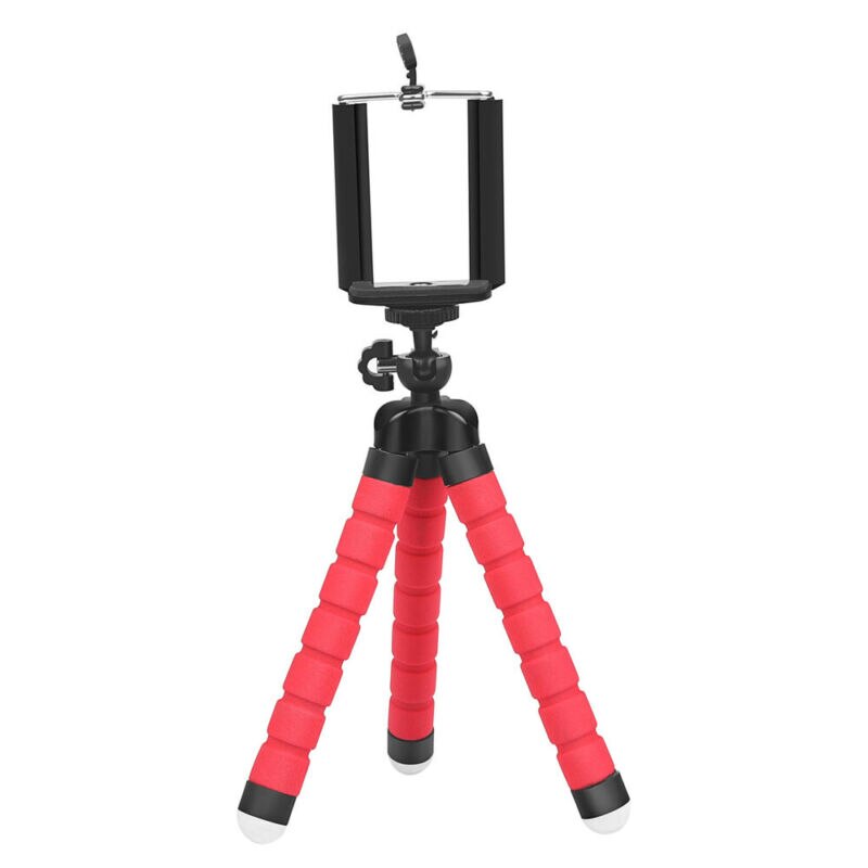 Mini trípode Flexible de pulpo, soporte de esponja, trípode de pulpo, Gorilla Pod para Gopro 10, 9, 8, 7, cámara Universal de teléfono DSLR: Rojo