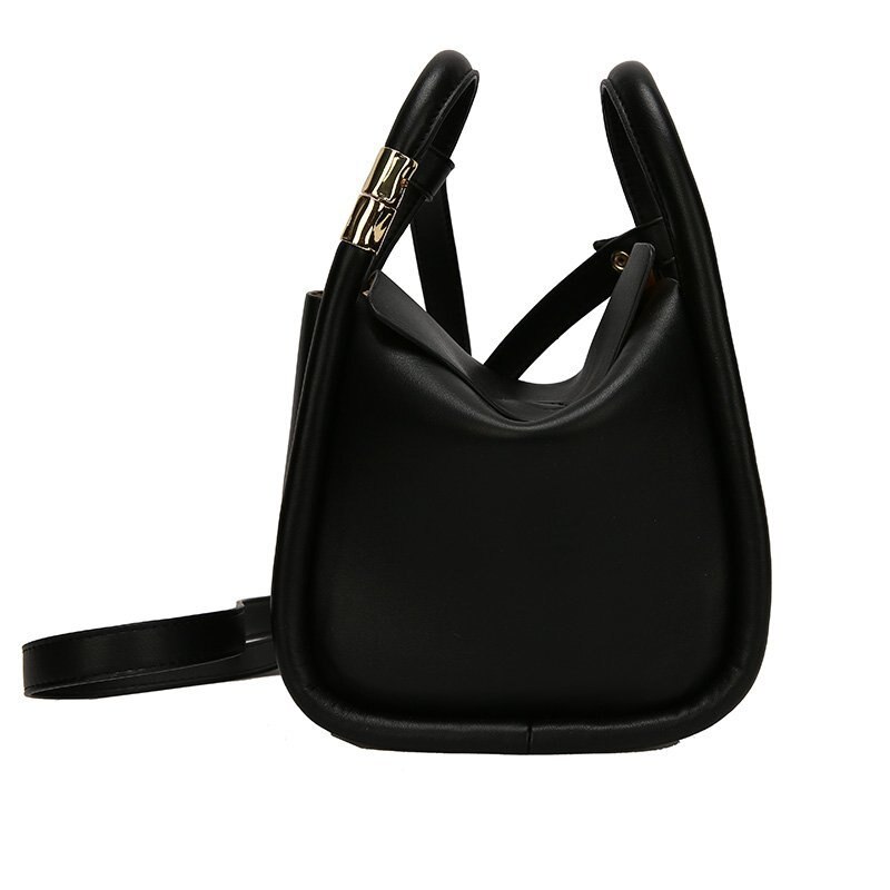 Sacos de balde de couro do plutônio da cor sólida para as mulheres 2020 verão simples senhoras crossbody ombro bolsas senhora sacos da forma: Black