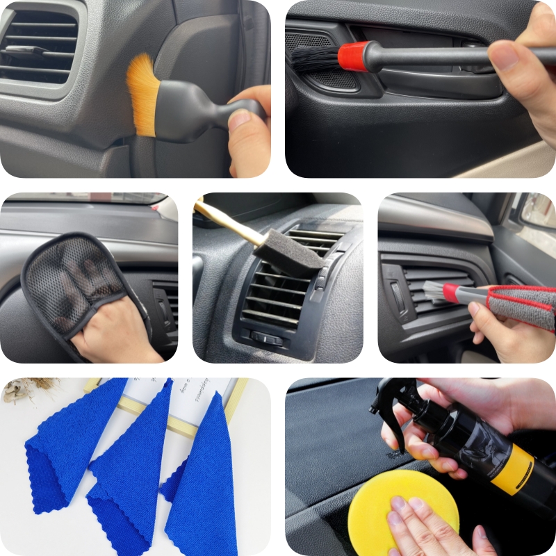 Gereedschapsset voor het reinigen van auto-interieur Reinigingsborstel Uitlaat van airconditioning Zachte borstel Autoborstel naaien stofborstel