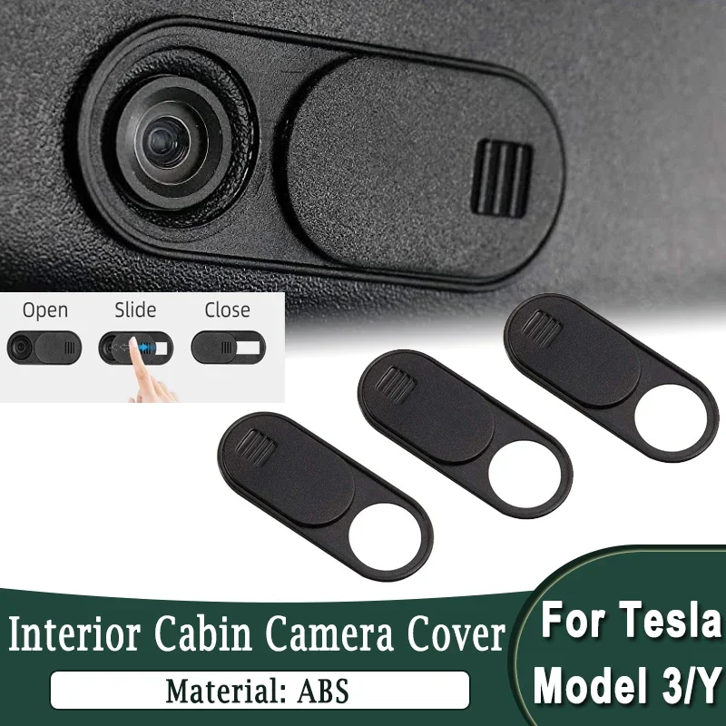 Couverture de caméra de cabine intérieure pour Tesla modèle 3 Y, glissière Ultra-mince pour ordinateur portable, Webcam frontale, autocollant bloqueur, protection de la vie privée