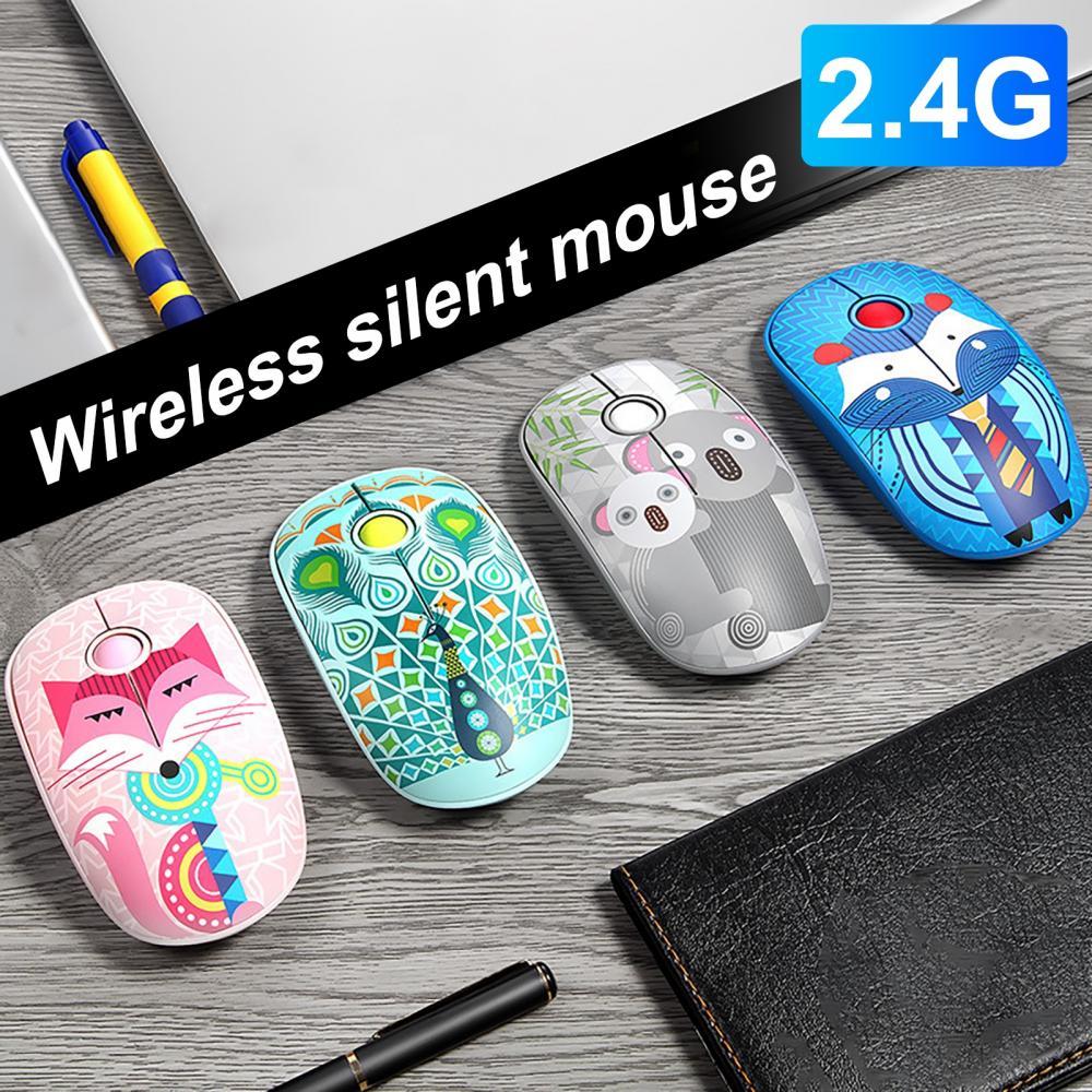 2.4G 1000 DPI Cute Animal Wireless Silent Gaming Mouse for Laptop Computer Gamer