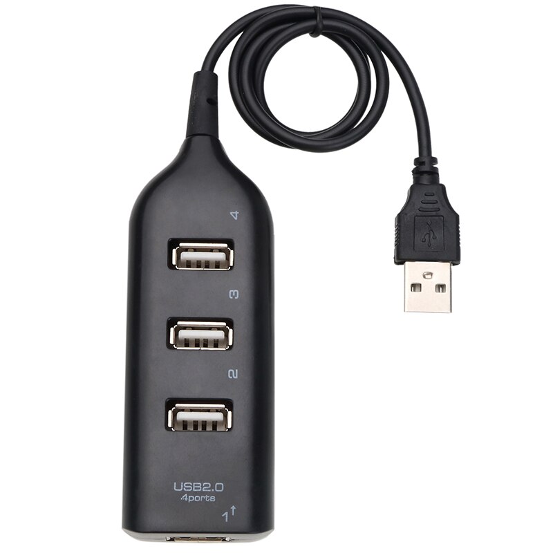 Mode Hoge Snelheid Micro Mini 4 Ports 2.0 Usb Splitter Adapter Voor Pc Computer Voor Draagbare Harde Schijven: black