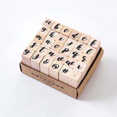 Arabische Cijfers Vintage Schrijfmachine Letters Van Alfabet Houten Stempel Set Hobby Diy Craft 9 Patronen Beschikbaar