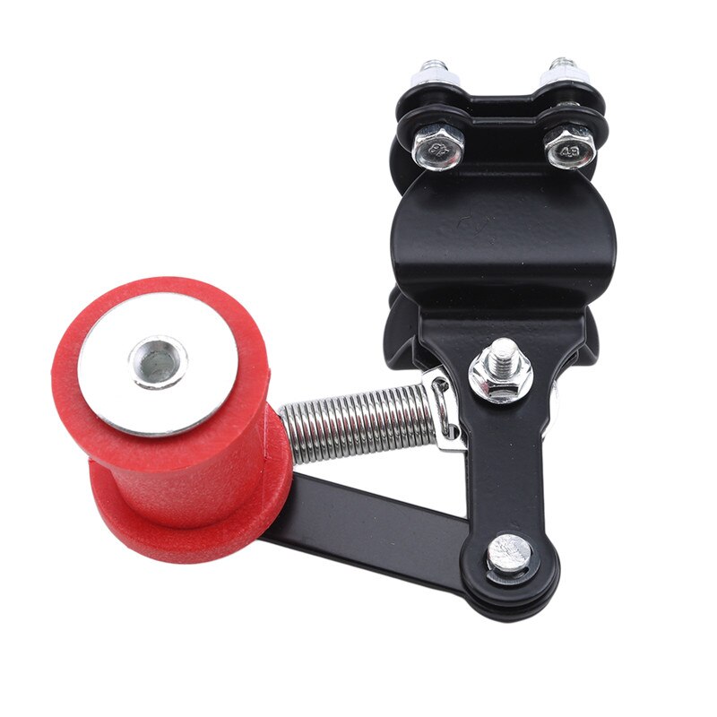 Tensor de cadena para motocicleta Universal de aluminio, herramientas de rodillo Ajustador, accesorios modificados para Motocross, ATV: Black