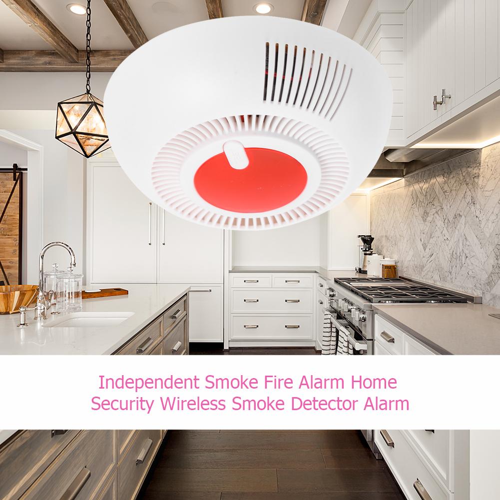 Independent Smoke Fire Alarm Home Security Wireless Fire Sensor Smoke Detector LED Indicator Alarm