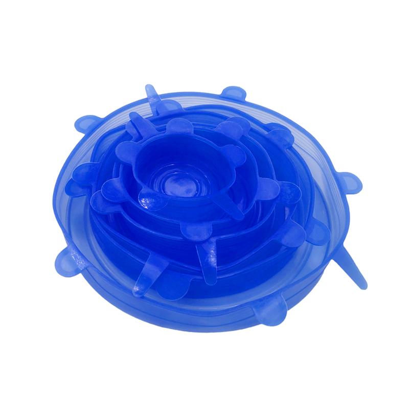 Silikonowe pokrywki na garnki i miski, uniwersalne elastyczne przykrywki, elastyczne wieczka robić zamknięcia patelni i naczyń robić gotowania i przechowywania żywności, można używać w mikrofalówce, 6 lub 12 sztuk