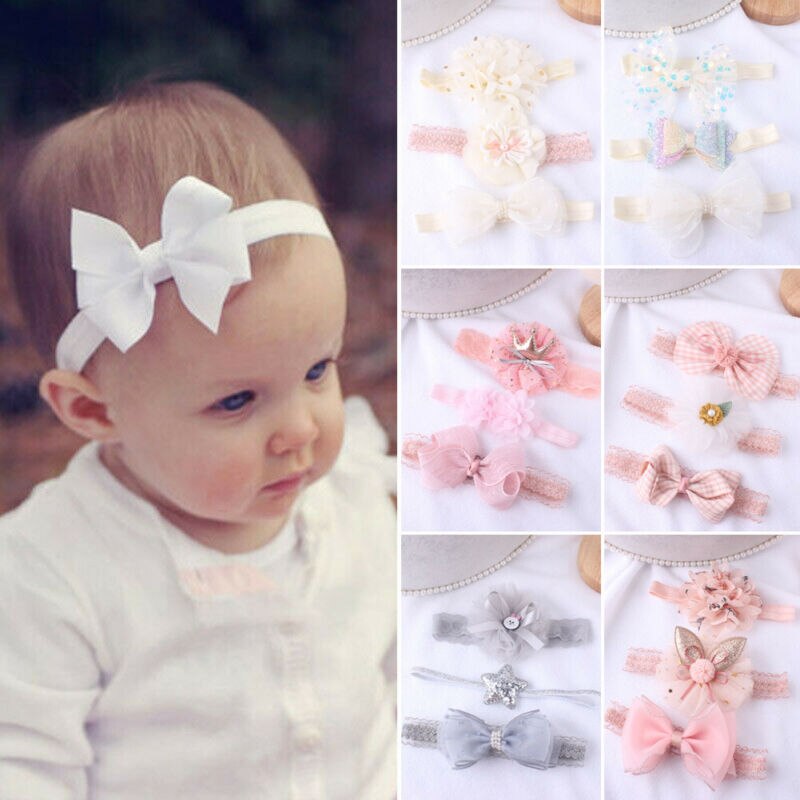 Baby Hoofddeksels Baby Meisjes Baby Peuter Bloem Boog Hoofdband Haarband Accessoires