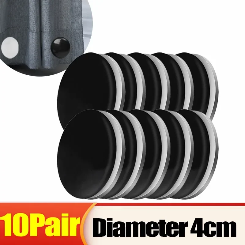 10/1x Magnetische Douchegordijn Gewichten Waterdichte Magnetische Gesp Koelkast Tafelkleed Magneet Knop Herbruikbare Spijkerloze Gordijn Clips: Black