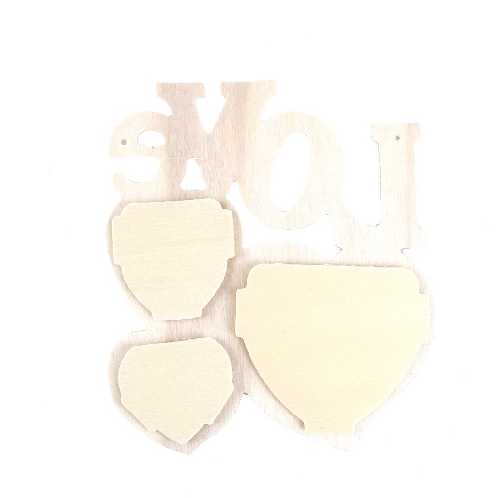 1Pc LOVE Hollow Handmade Wood Photo Frame Picture Frame Art Decor White Base DIY Wooden Photo Frame Home Wider