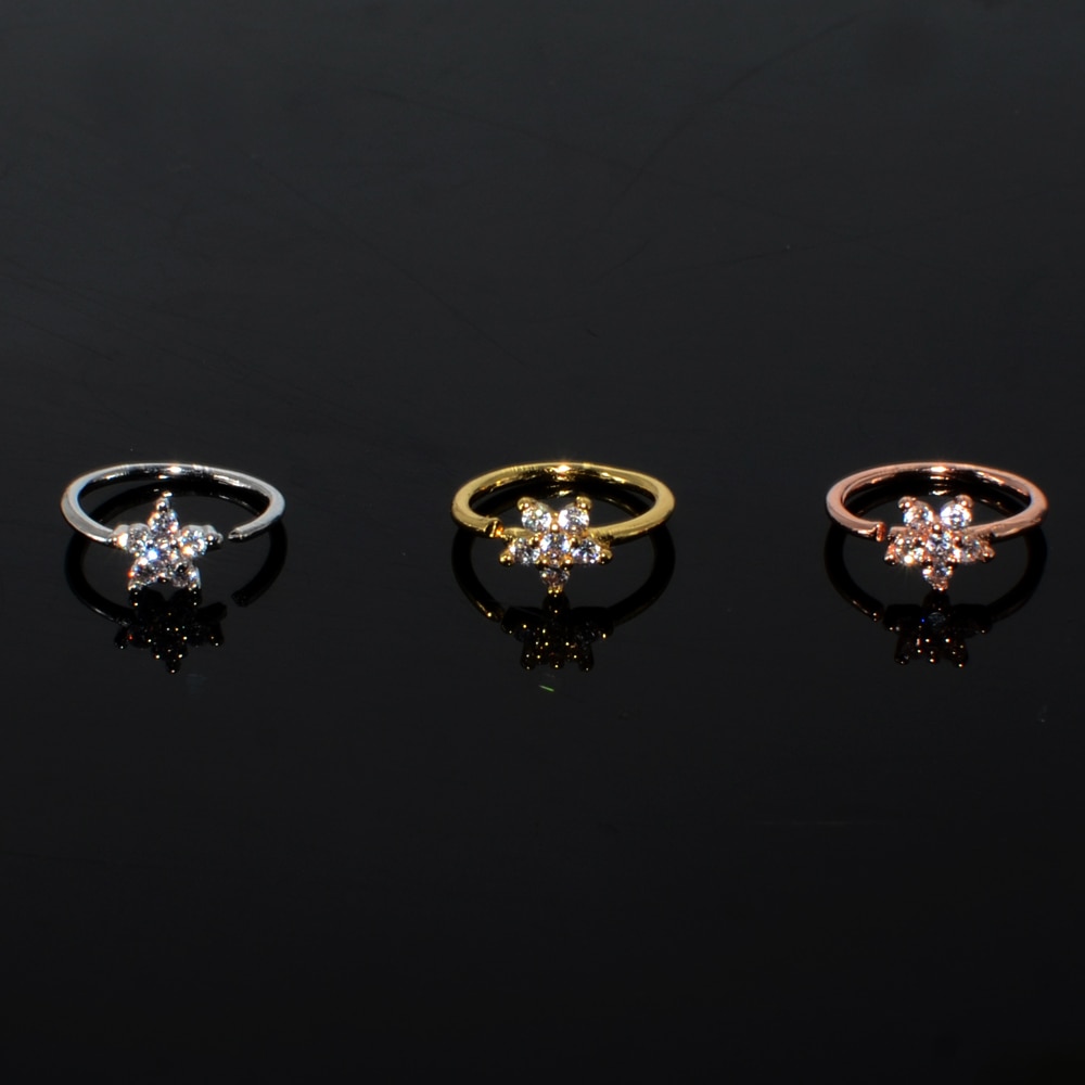 3 pièces Piercing nez bijoux de corps Cz nez cerceau narine zircone nez anneau minuscule fleur hélice Cartilage Piercing bijoux 20G