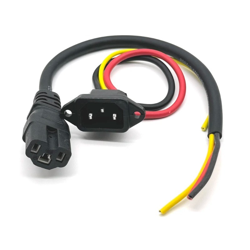 Conector de batería, tres enchufes de carga verticales, codo con cables, Cable de 10A para patinete eléctrico Universal de 36V y 48V