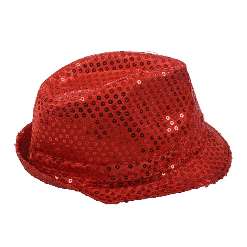 2 st paljett trilbyhatt topp hatt fancy dress party möhippor natt dansteatershower - röd & blå