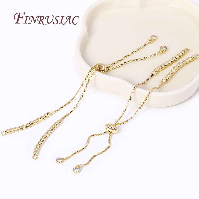 Componente de pulsera de cadena de caja chapada en oro de 18 quilates con cuentas de inserción de silicona para collar DIY, accesorios para hacer joyas al por mayor
