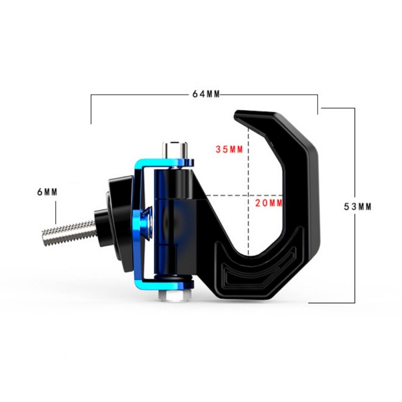 Neue Motorrad Helm Tasche Haken Doppel haken Aluminium Legierung Rolle Helm Halfter Flasche Haken Aufhänger Mit 6mm Schrauben