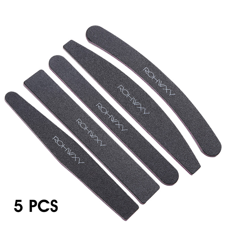 ROHWXY 1/5pcs Nail File Set 100/180 Sanding Buffer Block Pedicure Manicure Buffing Polish Beauty Tools Nail Files